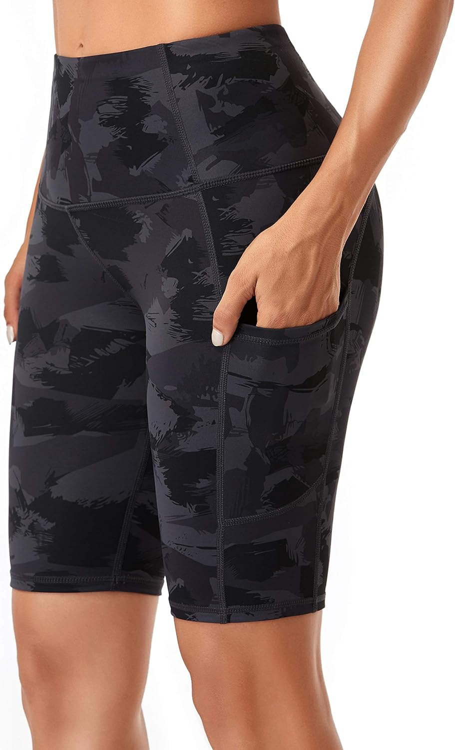 Women'S Short Yoga Side Pockets High Waist Workout Running Shorts