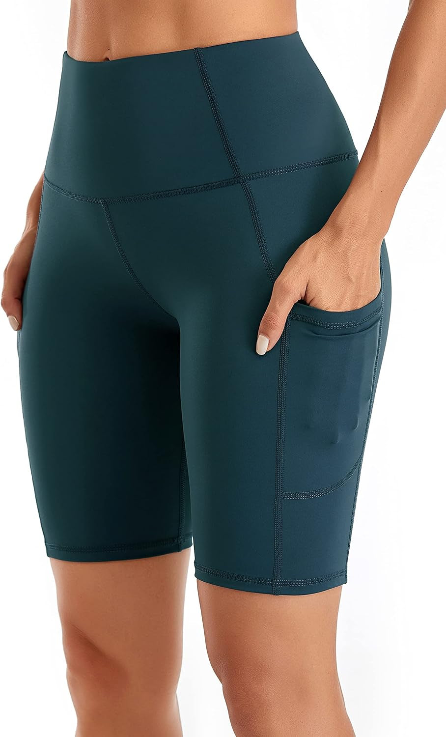 Women'S Short Yoga Side Pockets High Waist Workout Running Shorts