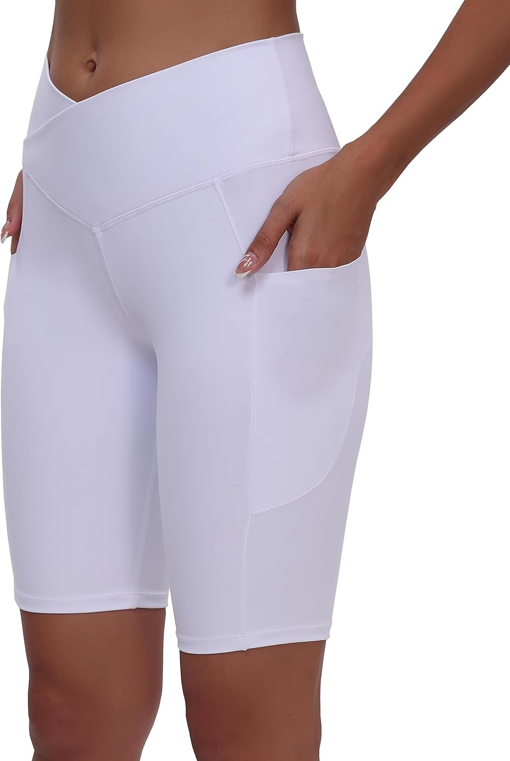 Women'S Short Yoga Side Pockets High Waist Workout Running Shorts