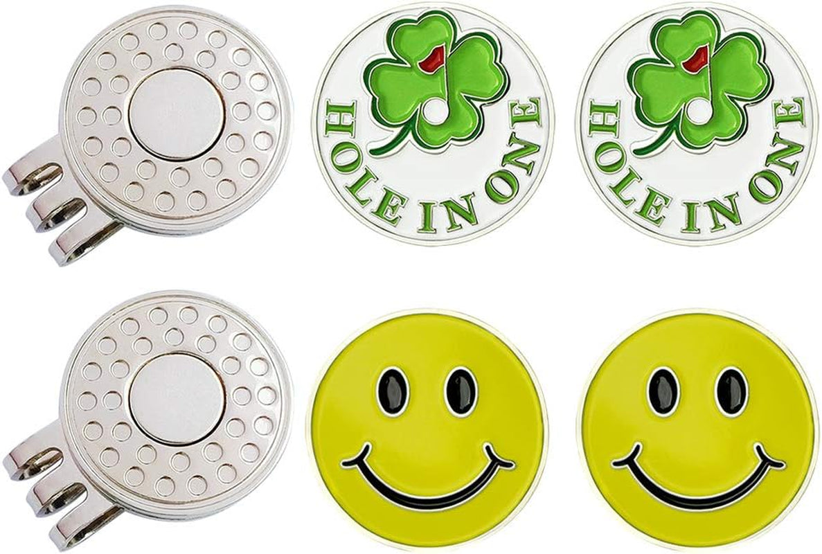 Golf Ball Markers with Hat Clips Value Sets for Men Women Golfer, Removable Attaches Easily to Golf Cap Premium Gifts