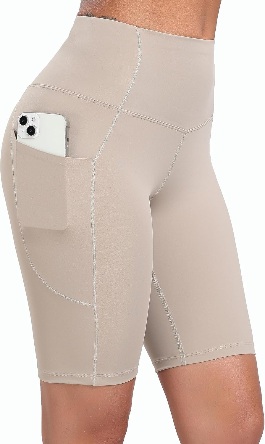 Women'S Short Yoga Side Pockets High Waist Workout Running Shorts