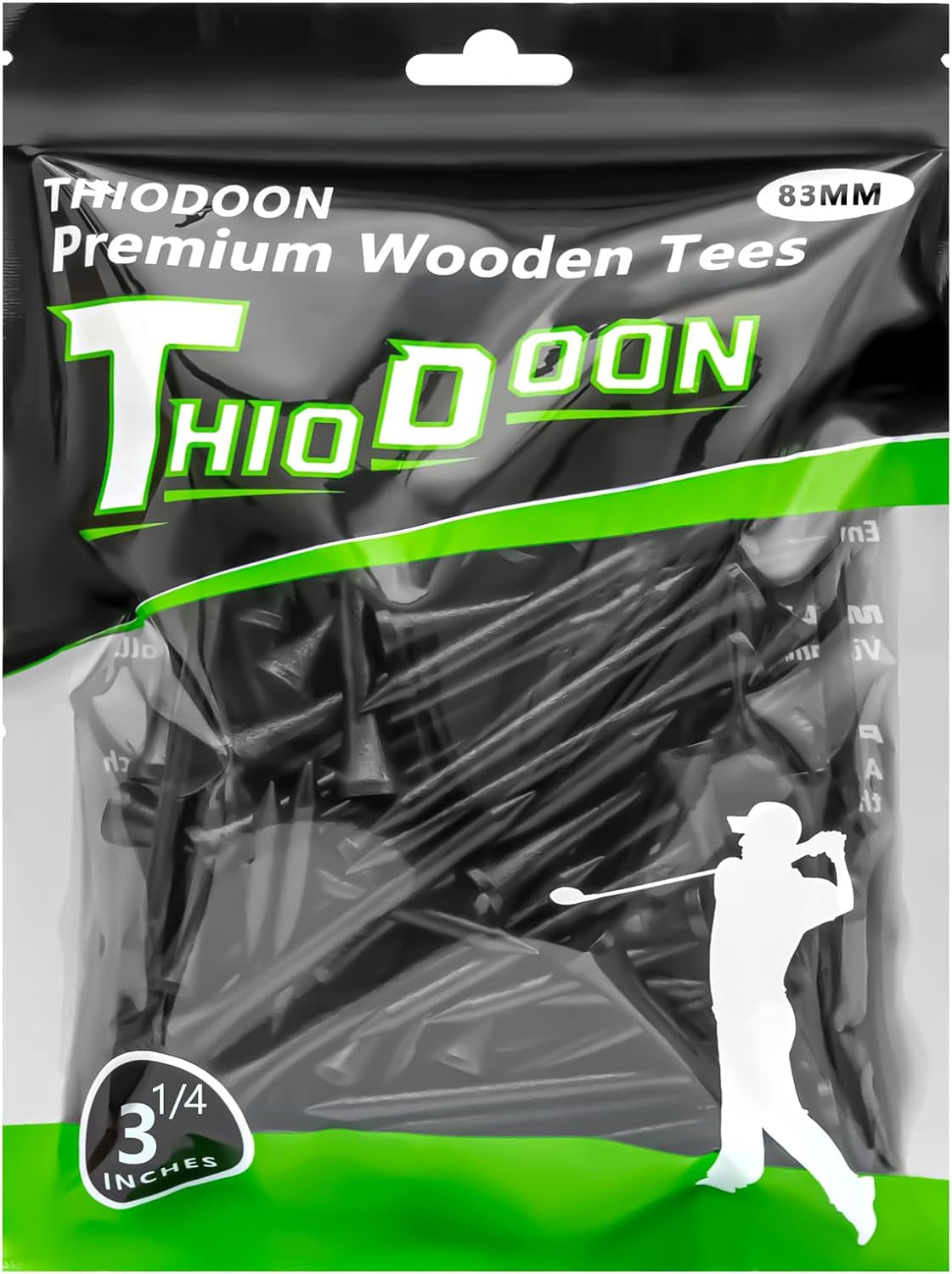 Golf Tees Professional Natural Wood Golf Tees Pack of 100, Golfing Tees Multiple Colors Size 3-1/4 Inch, 2-3/4 Inch or 2-1/8 Inch, Tall Golf Tees Bulk Reduce Side Spin and Friction