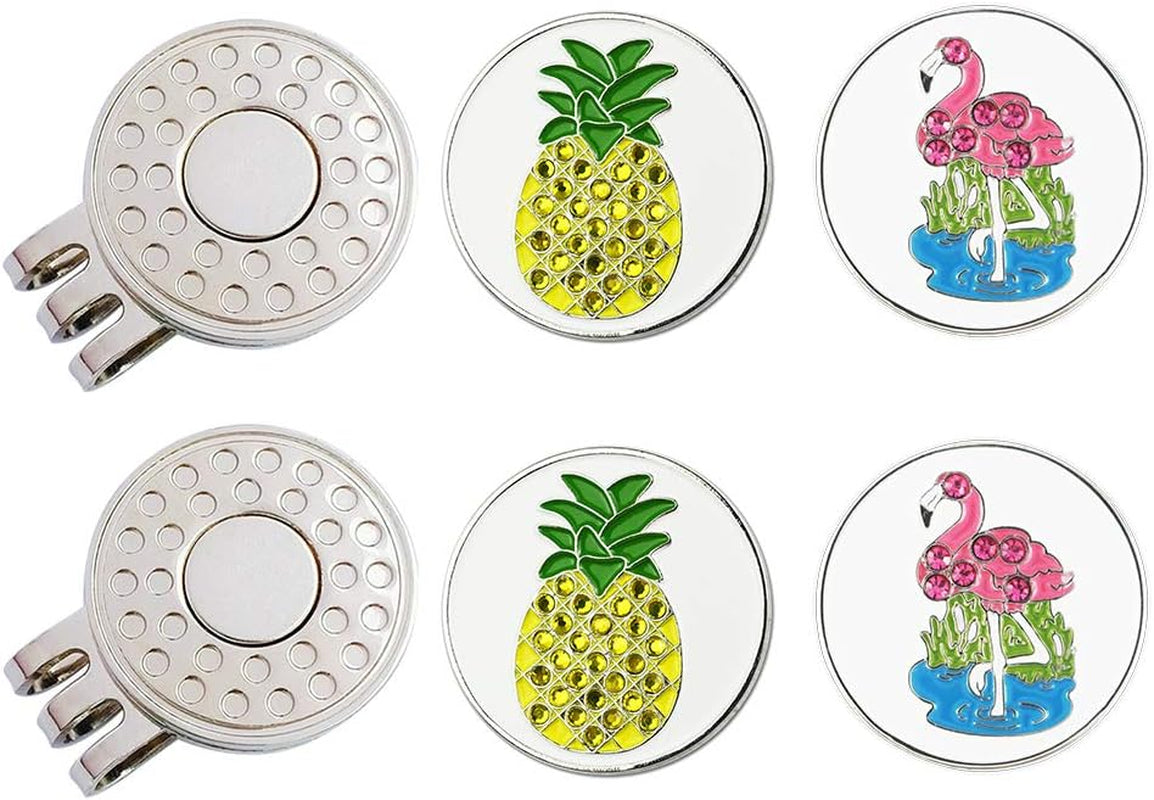 Golf Ball Markers with Hat Clips Value Sets for Men Women Golfer, Removable Attaches Easily to Golf Cap Premium Gifts