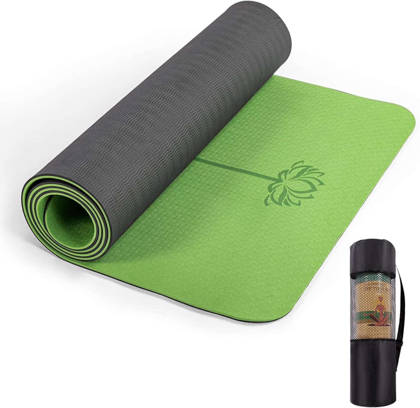 Yoga Mat Extra Thick 1/3'' & 2/5" Non Slip Yoga Mats for Women Eco Friendly TPE Fitness Exercise Mat with Carrying Sling & Storage Bag