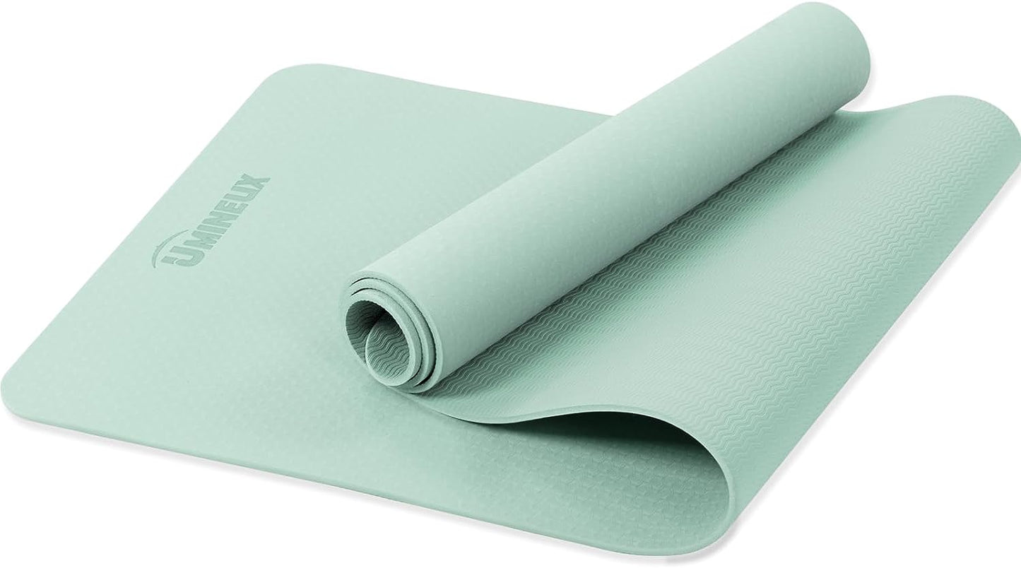 Yoga Mat Extra Thick 1/3'' & 2/5" Non Slip Yoga Mats for Women Eco Friendly TPE Fitness Exercise Mat with Carrying Sling & Storage Bag