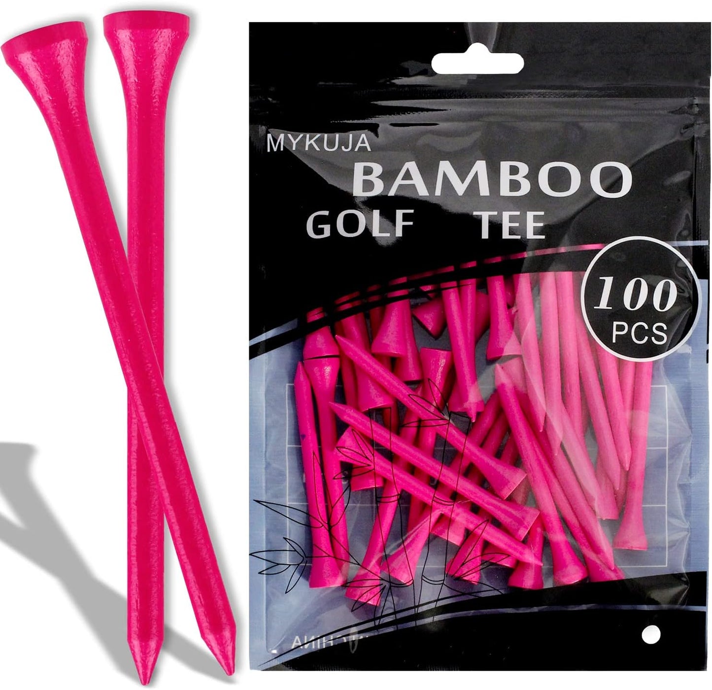 Bamboo Golf Tees Wood|Professional Multiple Colors Golf Tees 3-1/4,2-3/4,2-1/8 Inch Pack of 50/100|Golf Tee in Package