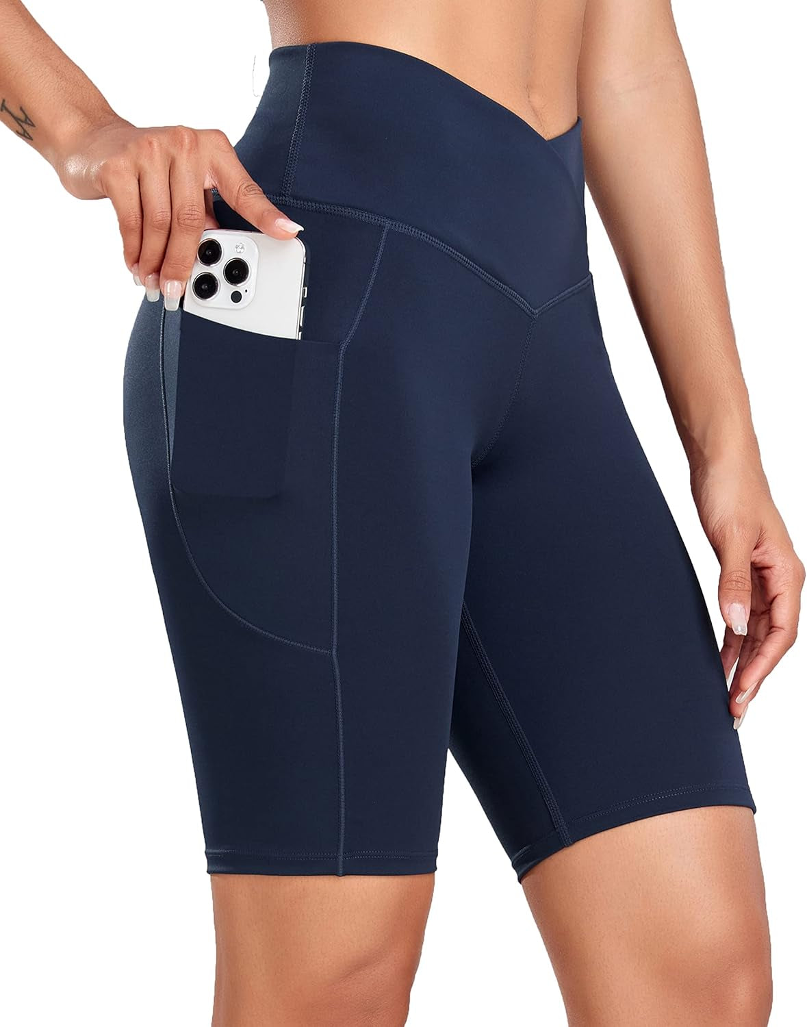 Women'S Short Yoga Side Pockets High Waist Workout Running Shorts