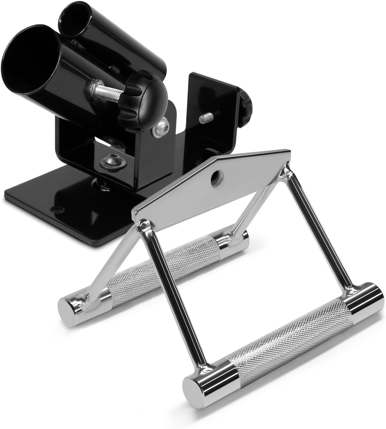 Deluxe T-Bar Row Platform – Full 360° Swivel & Easy to Install – Fits 1” Standard and 2” Olympic Bars (8. Black - T-Bar Row Platform + Lock Jaw 1Inch & 2Inch)