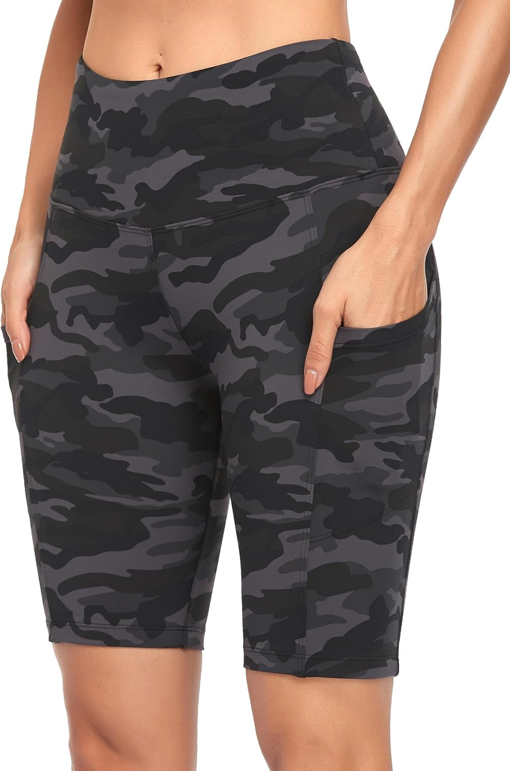 Women'S Short Yoga Side Pockets High Waist Workout Running Shorts