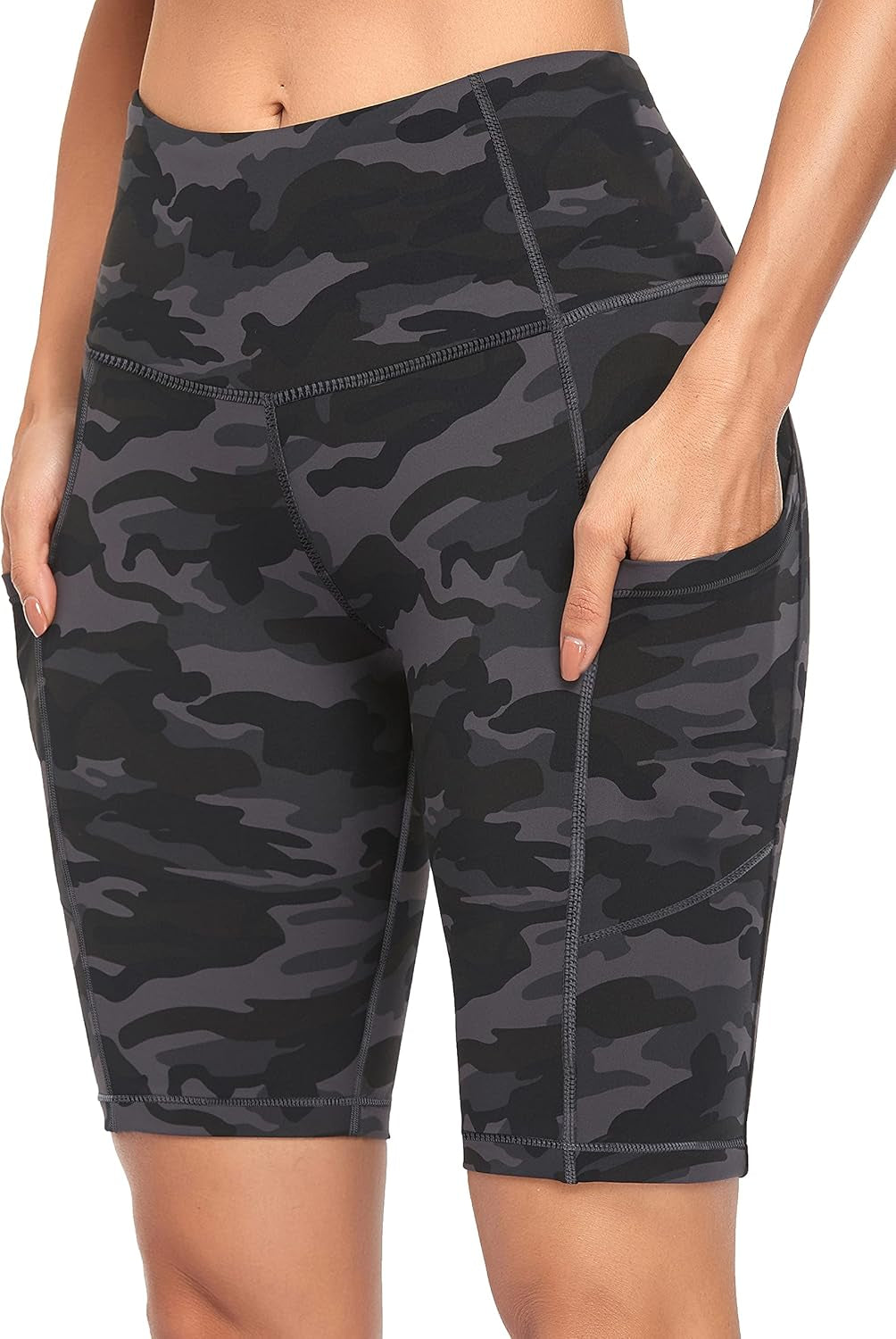 Women'S Short Yoga Side Pockets High Waist Workout Running Shorts