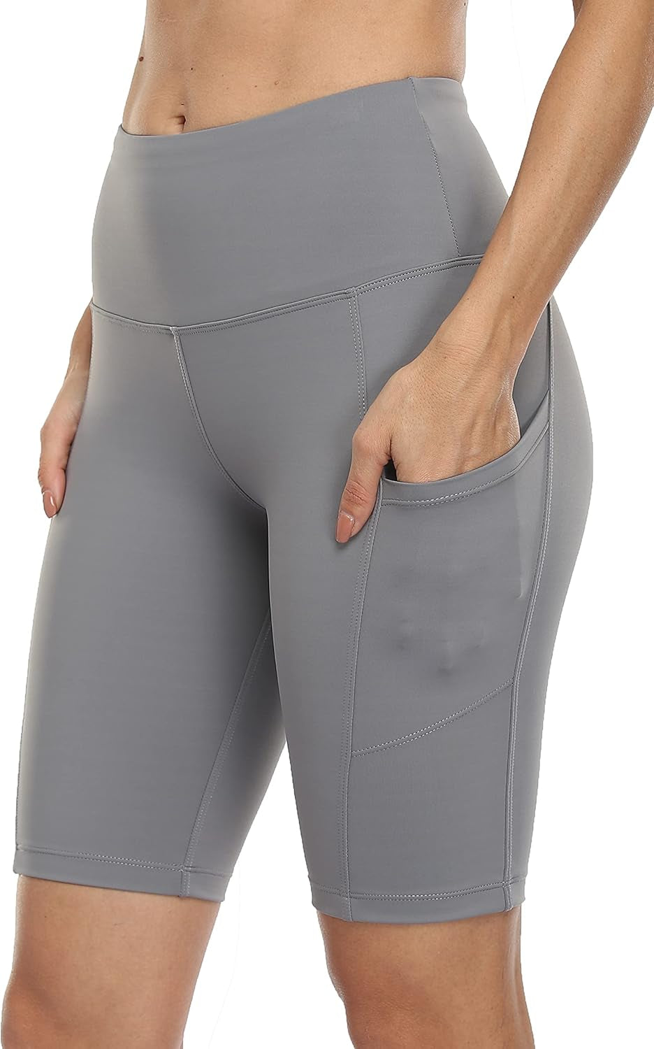 Women'S Short Yoga Side Pockets High Waist Workout Running Shorts