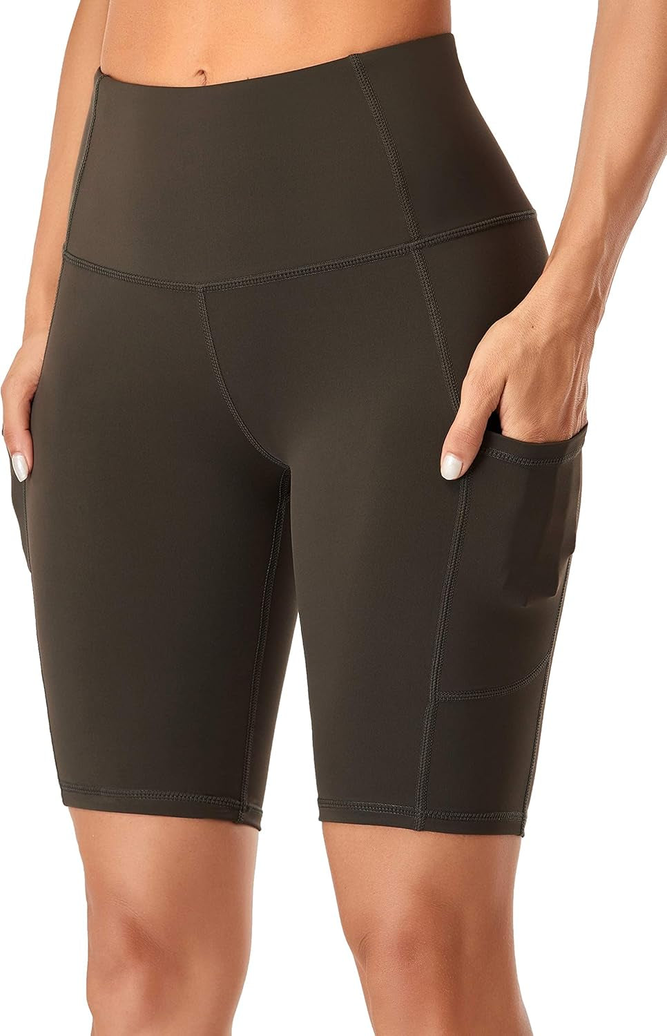 Women'S Short Yoga Side Pockets High Waist Workout Running Shorts