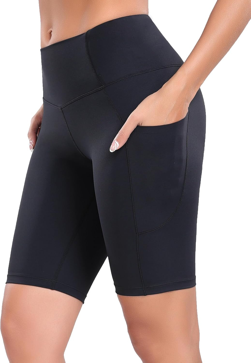 Women'S Short Yoga Side Pockets High Waist Workout Running Shorts
