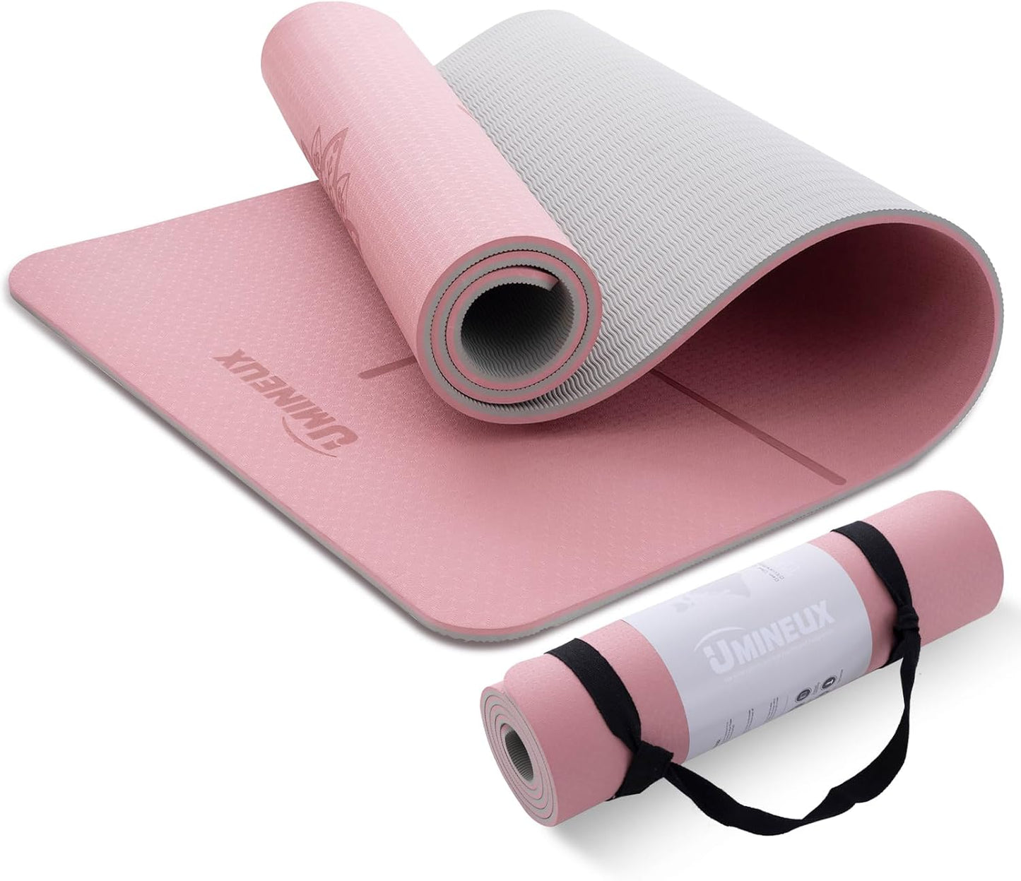 Yoga Mat Extra Thick 1/3'' & 2/5" Non Slip Yoga Mats for Women Eco Friendly TPE Fitness Exercise Mat with Carrying Sling & Storage Bag