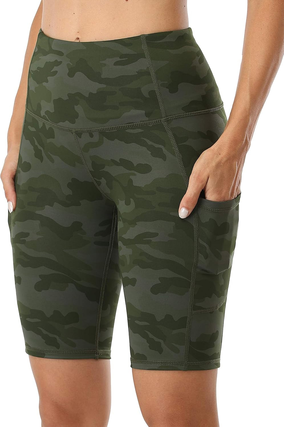 Women'S Short Yoga Side Pockets High Waist Workout Running Shorts