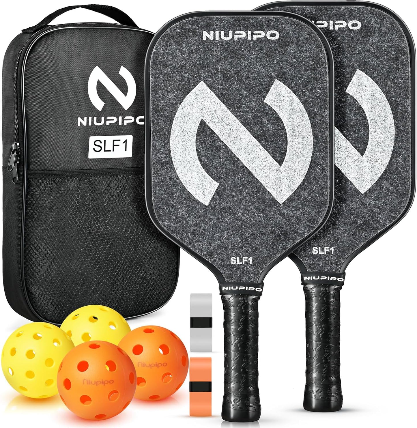 Pickleball Paddles Set of 2/4, USAPA Approved Lightweight Pickleball Rackets, Durable Fiberglass Surface with Polypropylene Honeycomb Core, Cushion Grip and Carry Bag