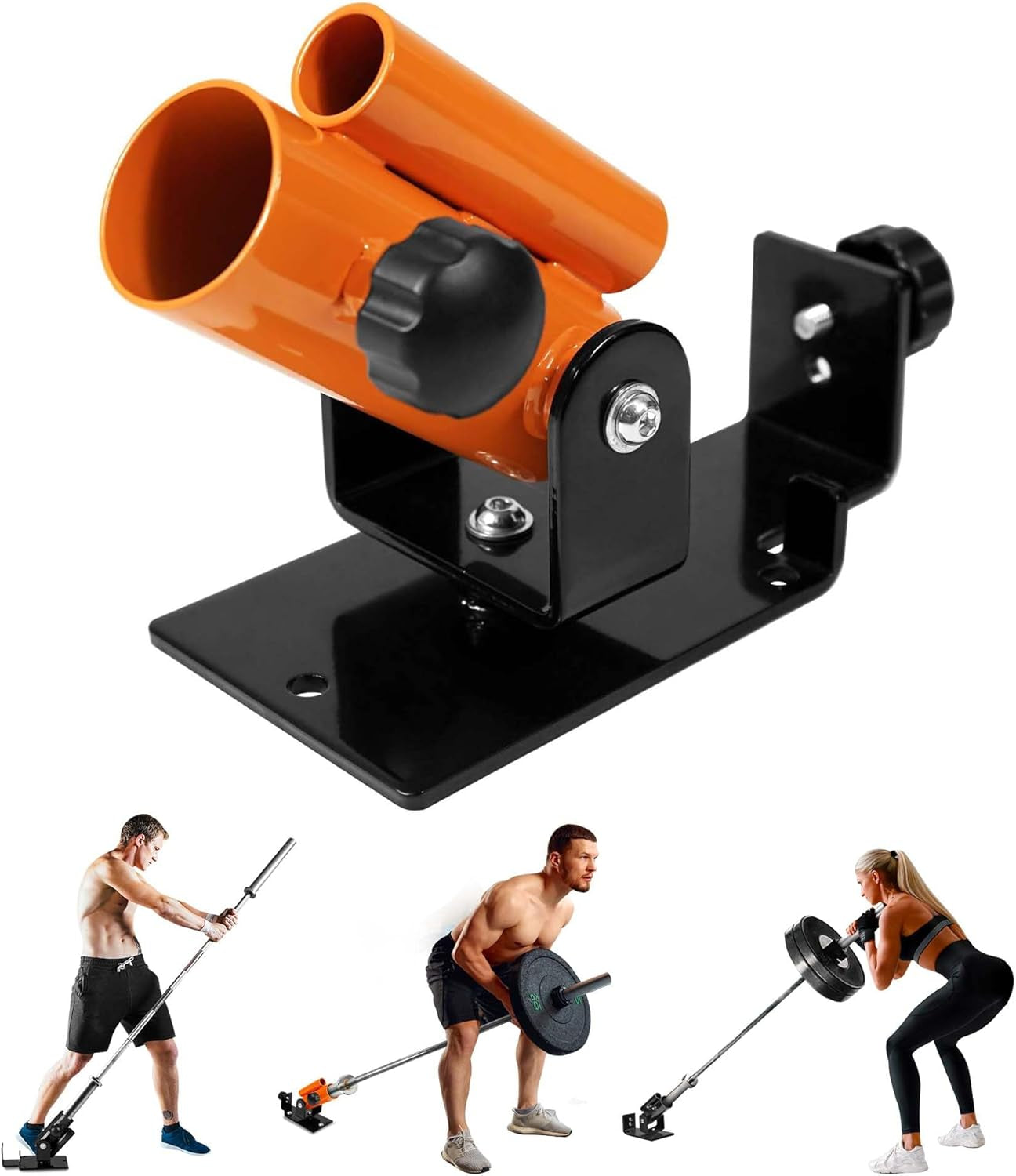 Deluxe T-Bar Row Platform – Full 360° Swivel & Easy to Install – Fits 1” Standard and 2” Olympic Bars (8. Black - T-Bar Row Platform + Lock Jaw 1Inch & 2Inch)