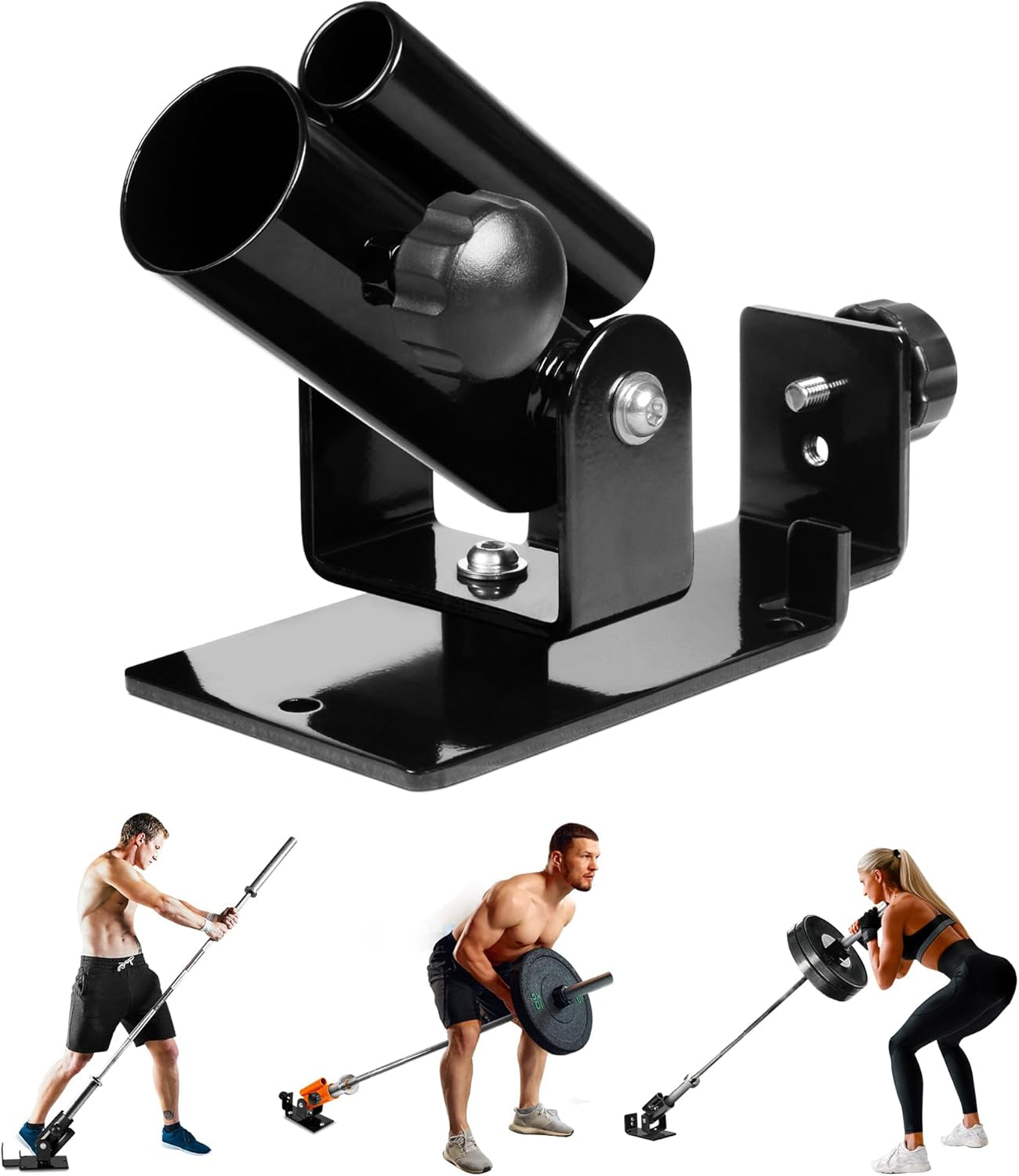 Deluxe T-Bar Row Platform – Full 360° Swivel & Easy to Install – Fits 1” Standard and 2” Olympic Bars (8. Black - T-Bar Row Platform + Lock Jaw 1Inch & 2Inch)
