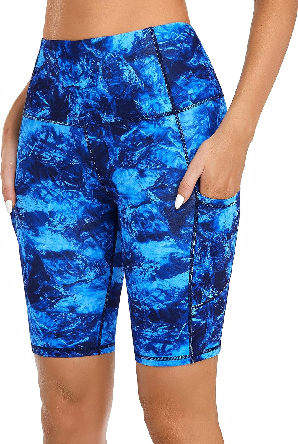 Women'S Short Yoga Side Pockets High Waist Workout Running Shorts
