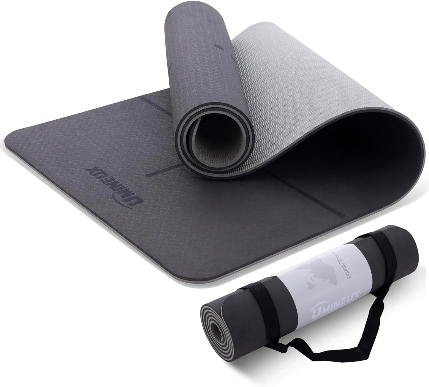 Yoga Mat Extra Thick 1/3'' & 2/5" Non Slip Yoga Mats for Women Eco Friendly TPE Fitness Exercise Mat with Carrying Sling & Storage Bag