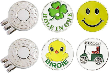 Golf Ball Markers with Hat Clips Value Sets for Men Women Golfer, Removable Attaches Easily to Golf Cap Premium Gifts