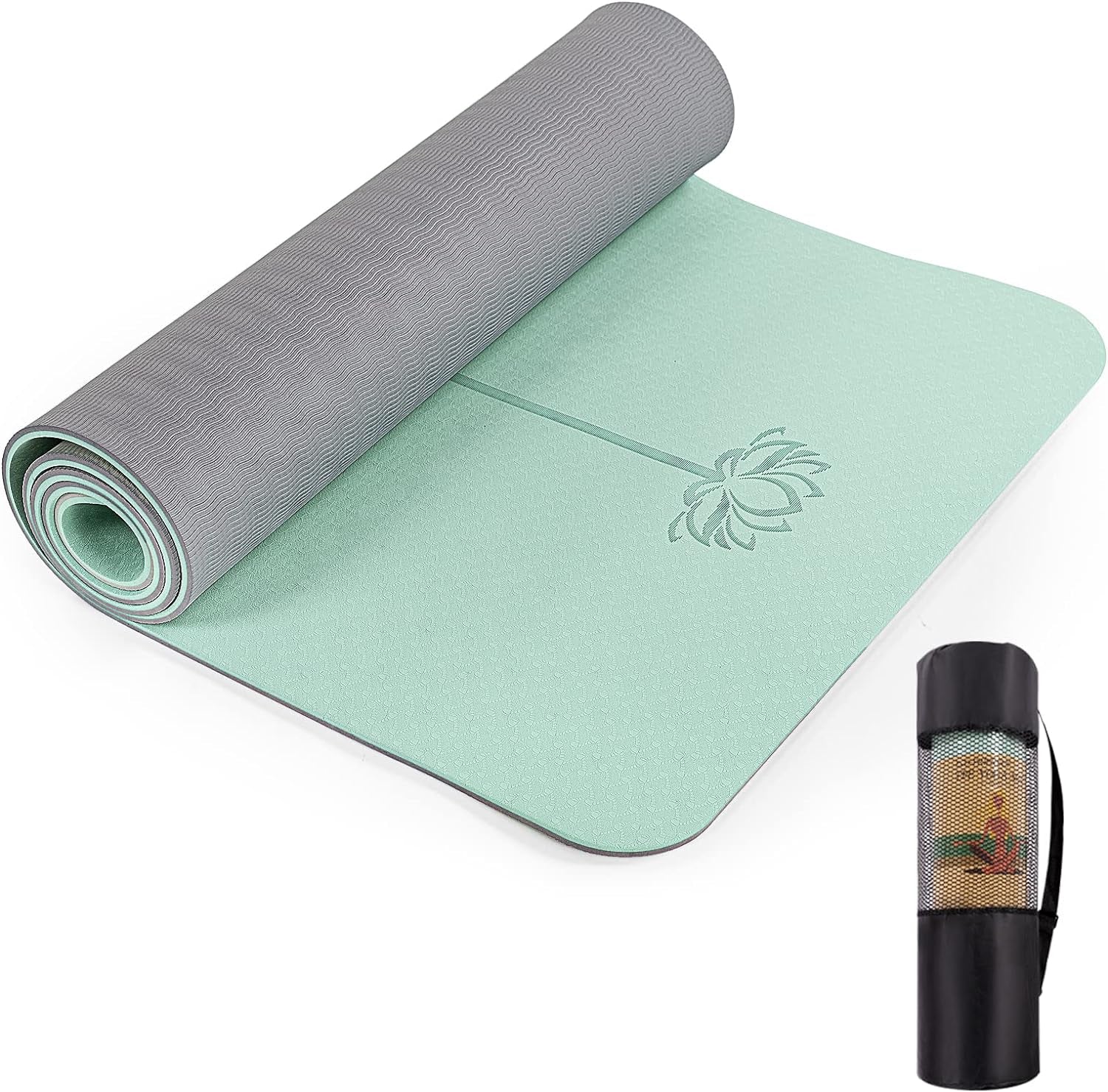 Yoga Mat Extra Thick 1/3'' & 2/5" Non Slip Yoga Mats for Women Eco Friendly TPE Fitness Exercise Mat with Carrying Sling & Storage Bag