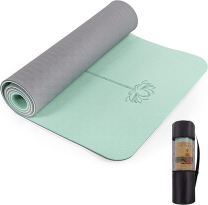 Yoga Mat Extra Thick 1/3'' & 2/5" Non Slip Yoga Mats for Women Eco Friendly TPE Fitness Exercise Mat with Carrying Sling & Storage Bag