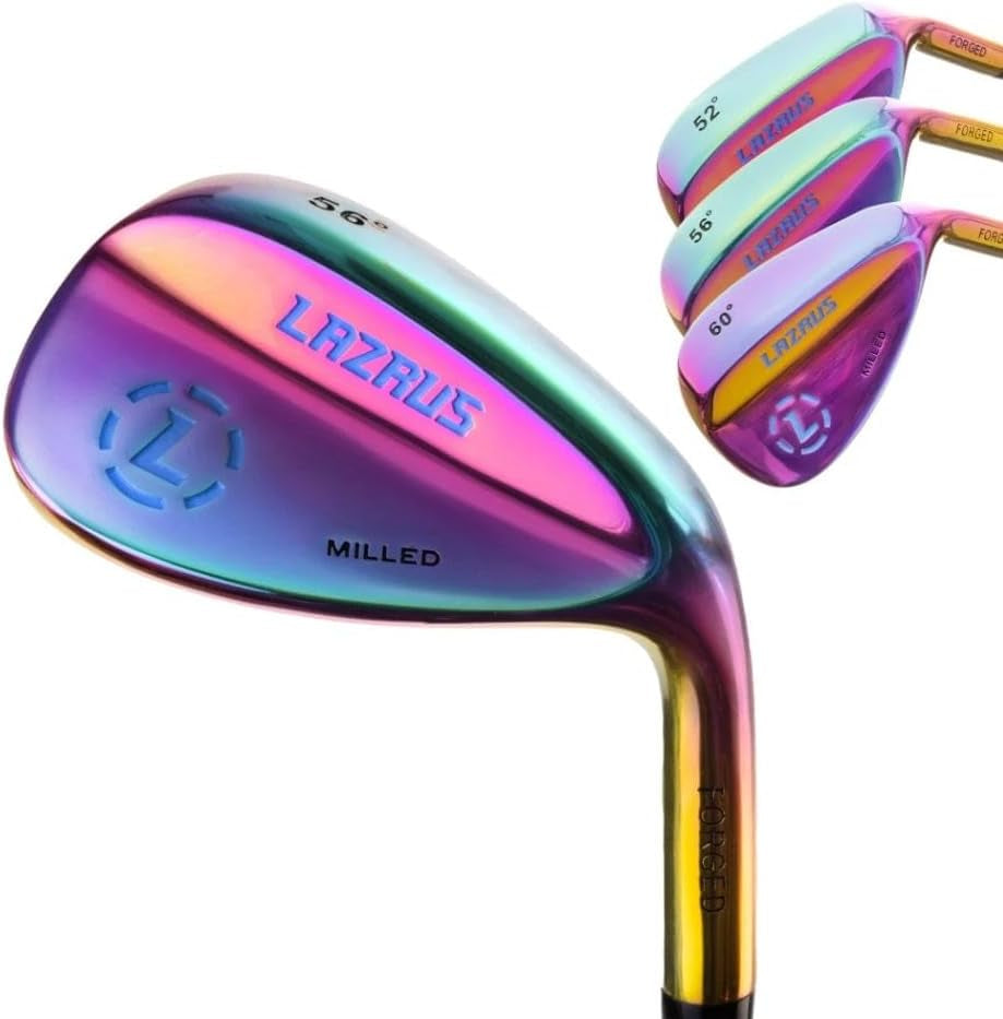 LAZRUS Premium Forged Golf Wedge Set for Men or Individual - 50 52 54 56 58 60 64 72 Degree Golf Wedges + Milled Face for More Spin - Great Golf Gift