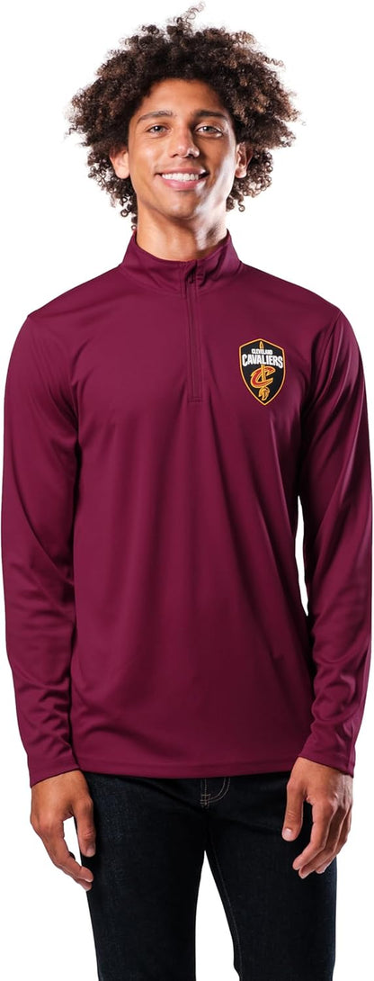 NBA Mens Quarter Zip Pullover Long Sleeve Tee