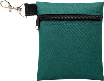Golf Tee Pouch, 5.62 X 6.87 Inch Professional Zipper Golf Tee/Ball Pouch Bag with Metal Lobster Claw Clip
