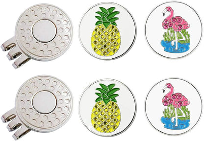 Golf Ball Markers with Hat Clips Value Sets for Men Women Golfer, Removable Attaches Easily to Golf Cap Premium Gifts