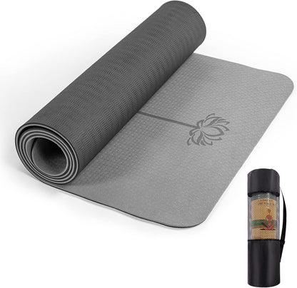Yoga Mat Extra Thick 1/3'' & 2/5" Non Slip Yoga Mats for Women Eco Friendly TPE Fitness Exercise Mat with Carrying Sling & Storage Bag
