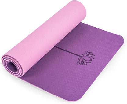 Yoga Mat Extra Thick 1/3'' & 2/5" Non Slip Yoga Mats for Women Eco Friendly TPE Fitness Exercise Mat with Carrying Sling & Storage Bag