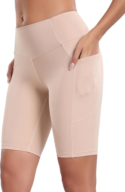 Women'S Short Yoga Side Pockets High Waist Workout Running Shorts