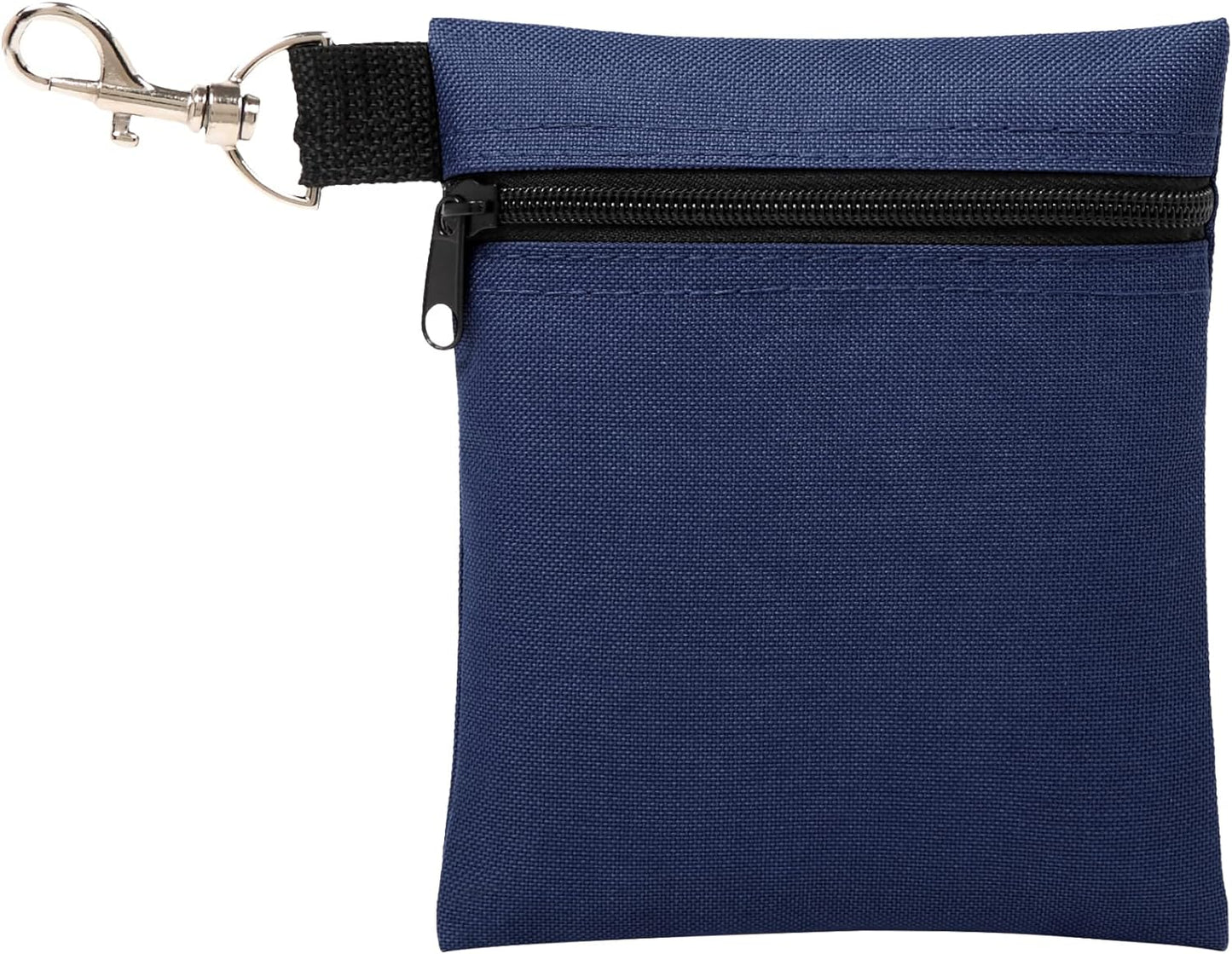 Golf Tee Pouch, 5.62 X 6.87 Inch Professional Zipper Golf Tee/Ball Pouch Bag with Metal Lobster Claw Clip