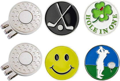 Golf Ball Markers with Hat Clips Value Sets for Men Women Golfer, Removable Attaches Easily to Golf Cap Premium Gifts