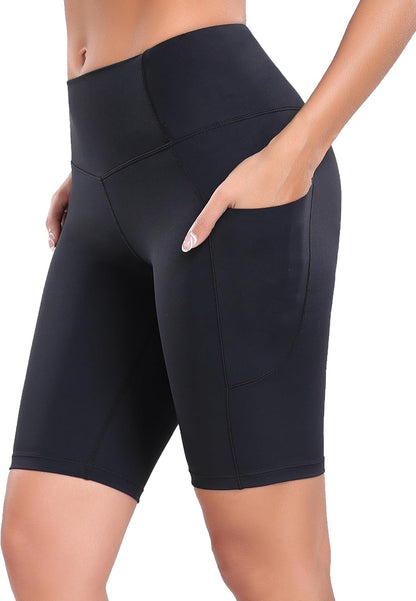 Women'S Short Yoga Side Pockets High Waist Workout Running Shorts