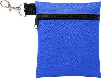 Golf Tee Pouch, 5.62 X 6.87 Inch Professional Zipper Golf Tee/Ball Pouch Bag with Metal Lobster Claw Clip