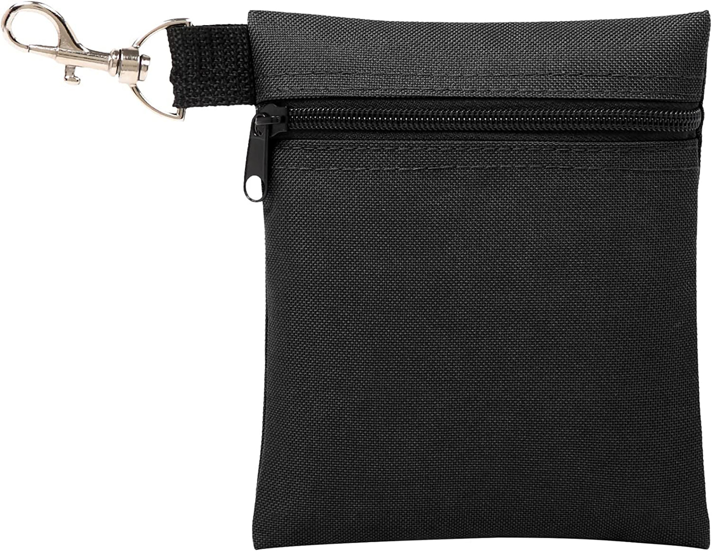 Golf Tee Pouch, 5.62 X 6.87 Inch Professional Zipper Golf Tee/Ball Pouch Bag with Metal Lobster Claw Clip