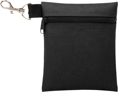 Golf Tee Pouch, 5.62 X 6.87 Inch Professional Zipper Golf Tee/Ball Pouch Bag with Metal Lobster Claw Clip