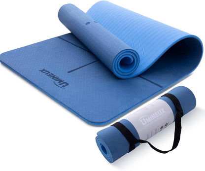 Yoga Mat Extra Thick 1/3'' & 2/5" Non Slip Yoga Mats for Women Eco Friendly TPE Fitness Exercise Mat with Carrying Sling & Storage Bag