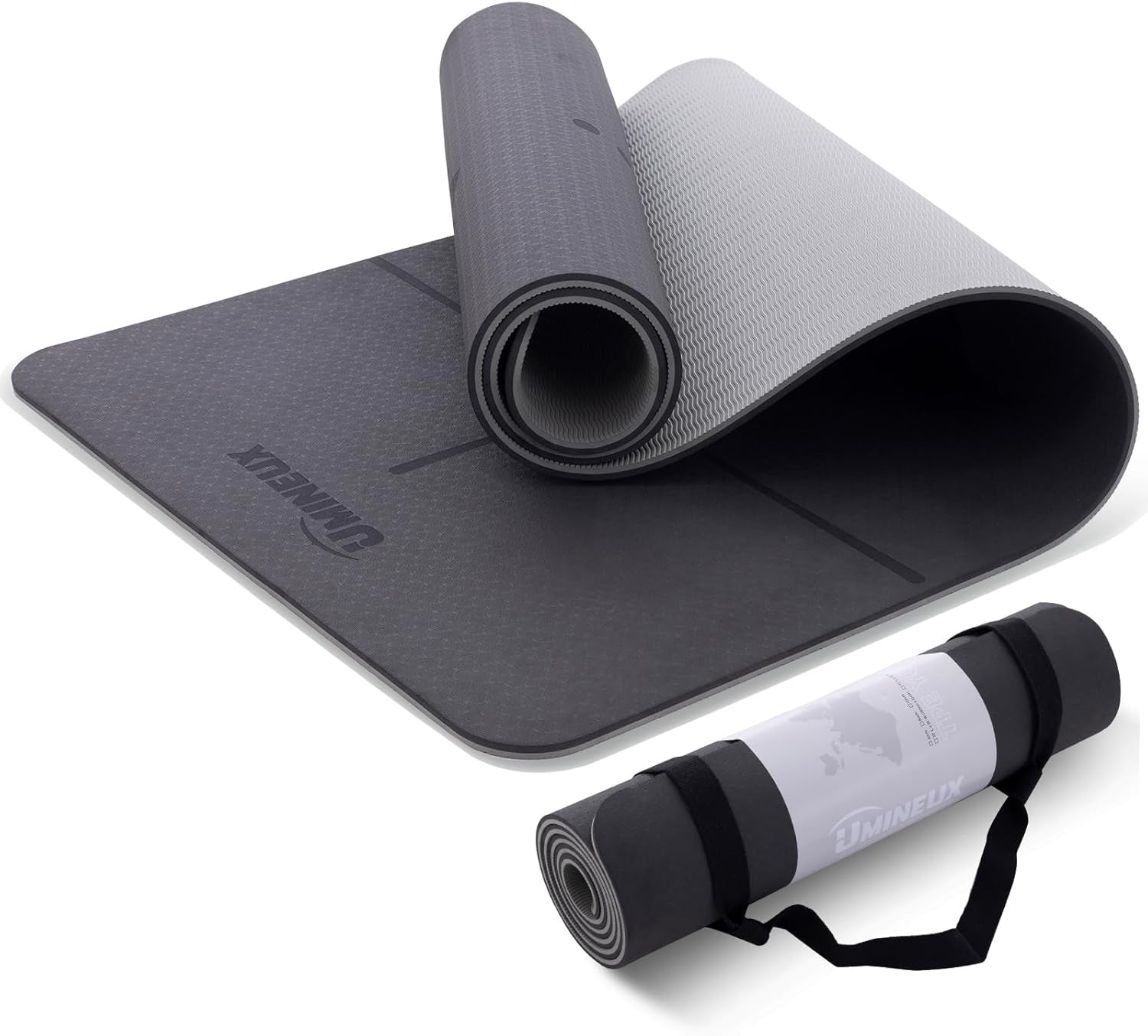 Yoga Mat Extra Thick 1/3'' & 2/5" Non Slip Yoga Mats for Women Eco Friendly TPE Fitness Exercise Mat with Carrying Sling & Storage Bag