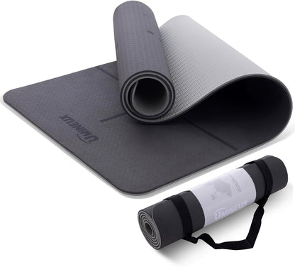 Yoga Mat Extra Thick 1/3'' & 2/5" Non Slip Yoga Mats for Women Eco Friendly TPE Fitness Exercise Mat with Carrying Sling & Storage Bag
